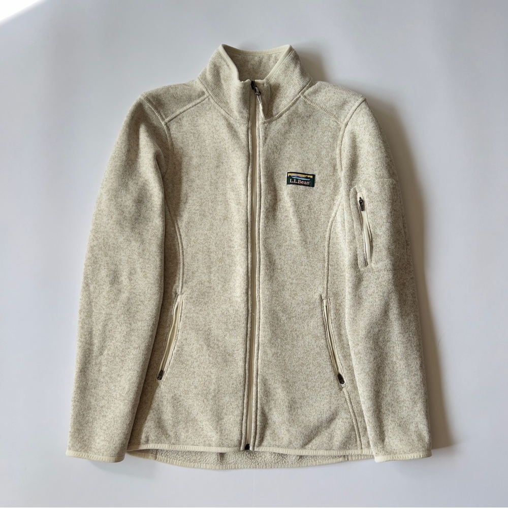 L.L. Bean Off-White Fleece Jacket